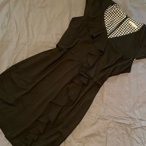Sandra Darren Black Dress with Ruffle - sz12